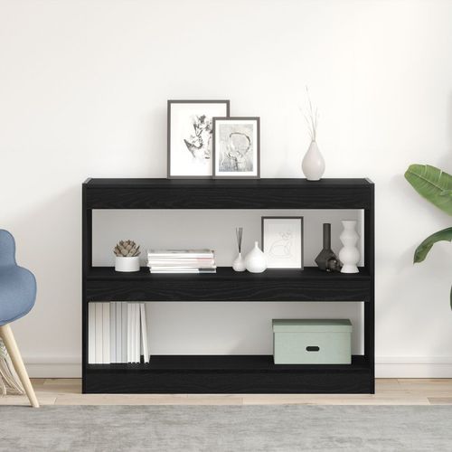 Book Cabinet/Room Divider Black Oak 100x30x72 cm Engineered Wood