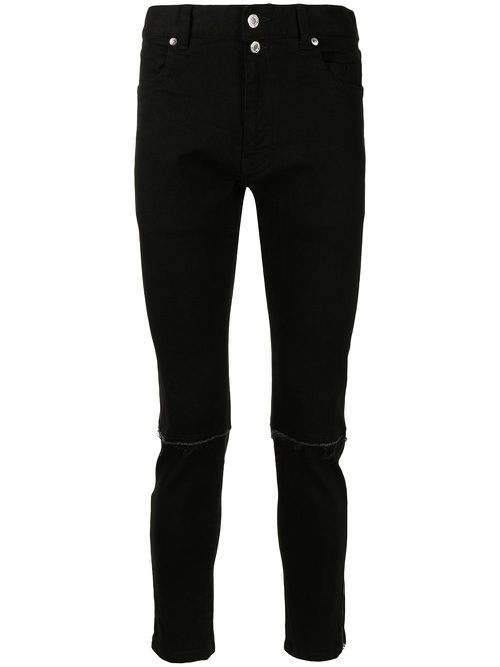 Zip-ankles slim jeans - Black