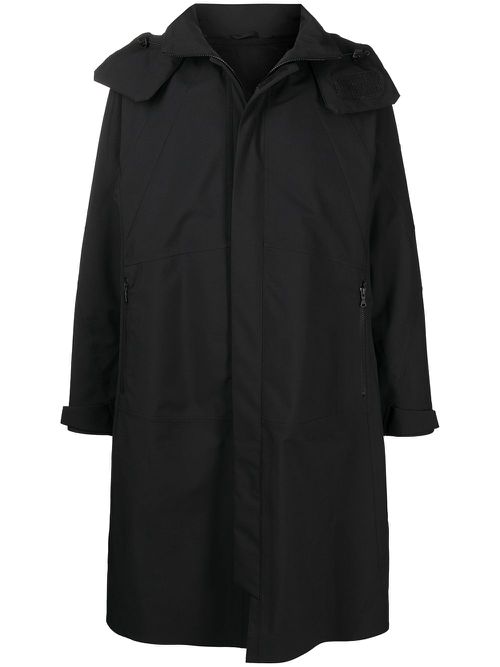 Logo-patch hooded jacket - Black