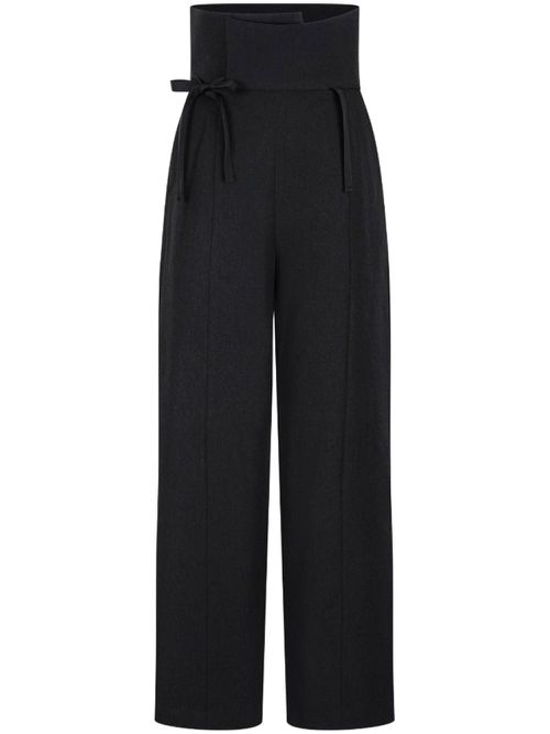 Wool wrap trousers - Black