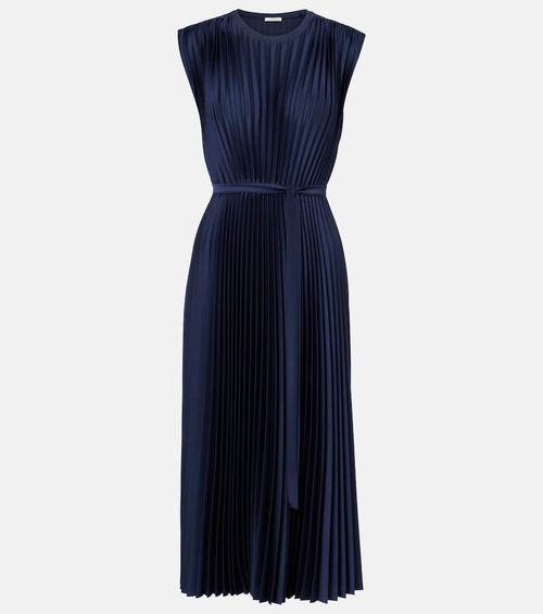 Volta plissé belted crêpe midi dress