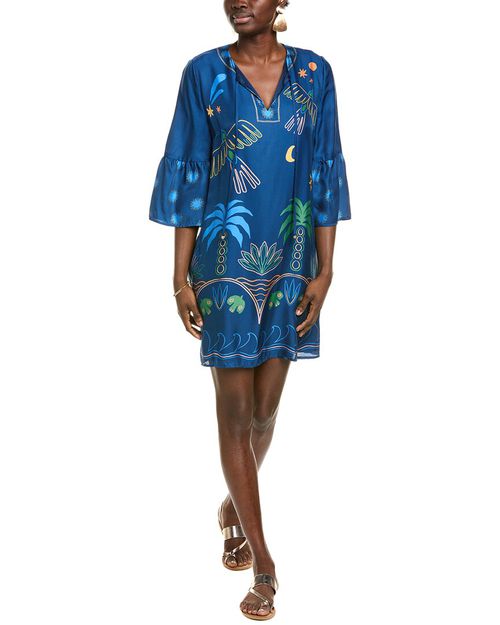 Johnny Was Lorianne Silk-Blend Mini Dress