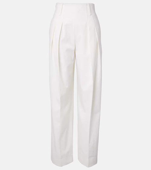 Wool-blend wide-leg pants