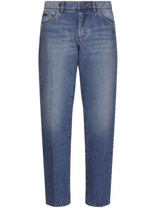 Mid-rise straight-leg jeans - Blue