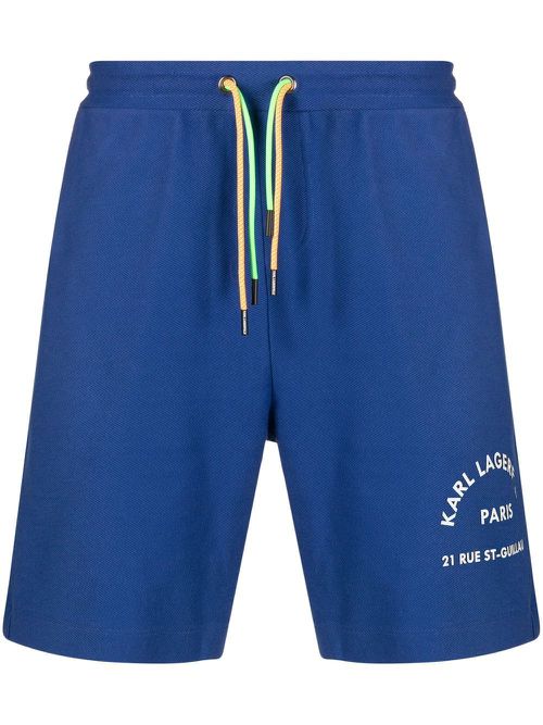 Athleisure logo-print shorts - Blue