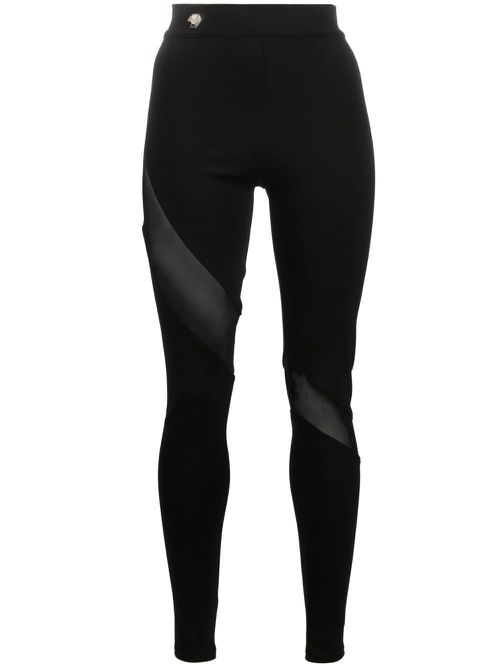 Logo-plaque high-waist leggings - Black