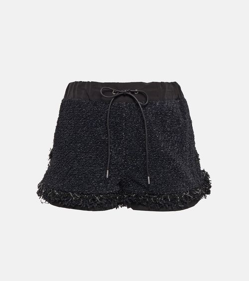 Drawstring tweed shorts