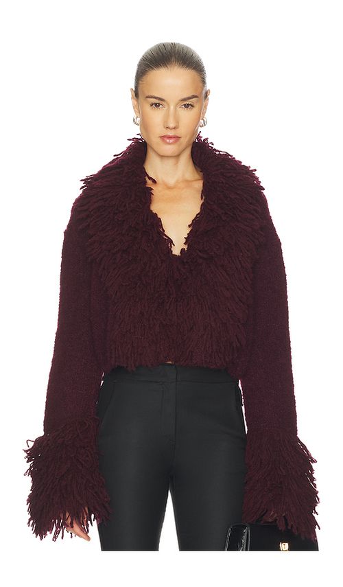 AMUR Lilia Knit Top in Burgundy. XL. Also in L, M