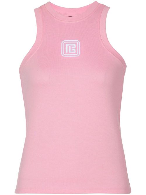 Logo-embroidered tank top - Pink