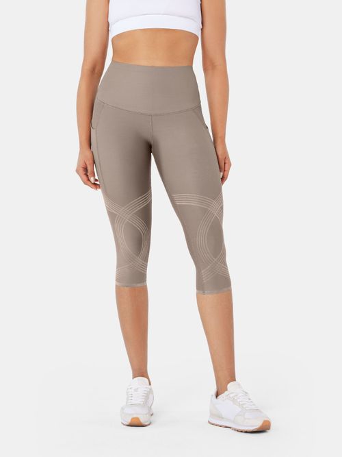 Body Sculpt Side Pocket Capri Leggings - Tan