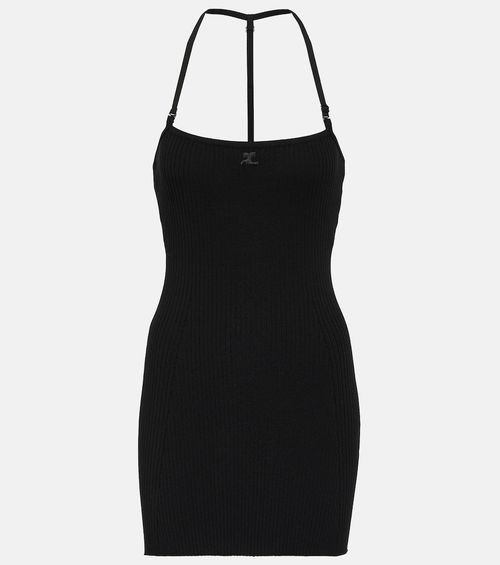 Ribbed-knit minidress