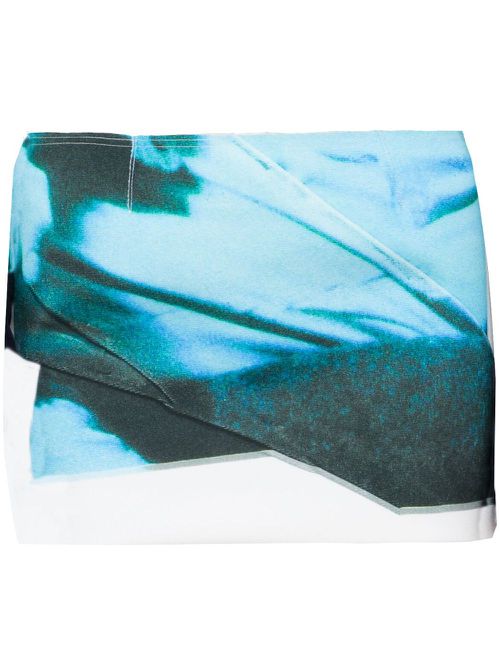 Graphic-print miniskirt - Blue