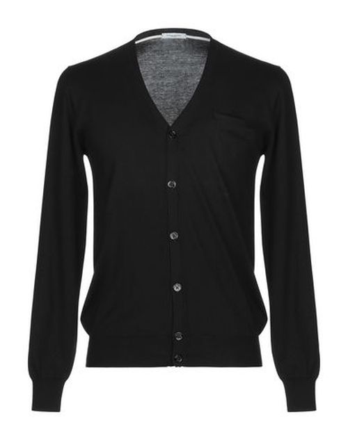 Man Cardigan Black Size S Cotton