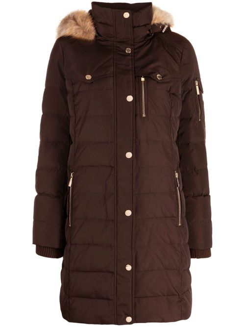 Hooded puffer coat - Brown