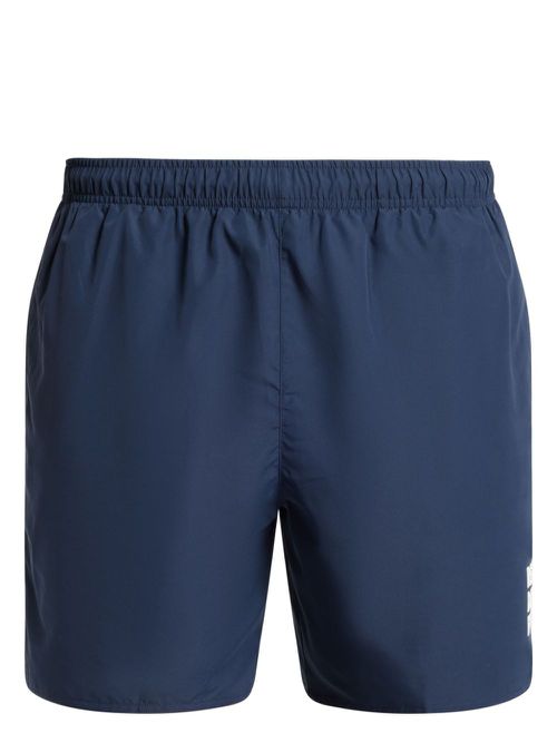 Slogan-print swim shorts - Blue