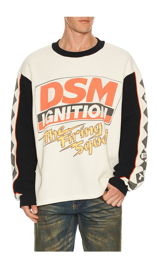 Diet Starts Monday Ignition Waffle Long Sleeve Tee in White. L. Also in M, S, XL/1X