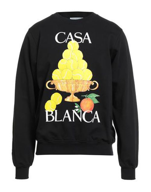 Casablanca Man Sweatshirt Black Size L Organic cotton, Elastane