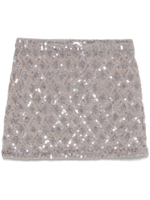 Sequinned mini skirt - Neutrals