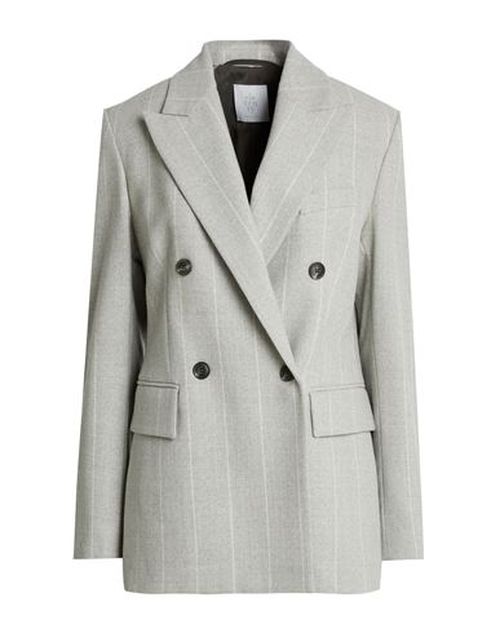 Woman Blazer Light grey Size 8 Wool, Elastane
