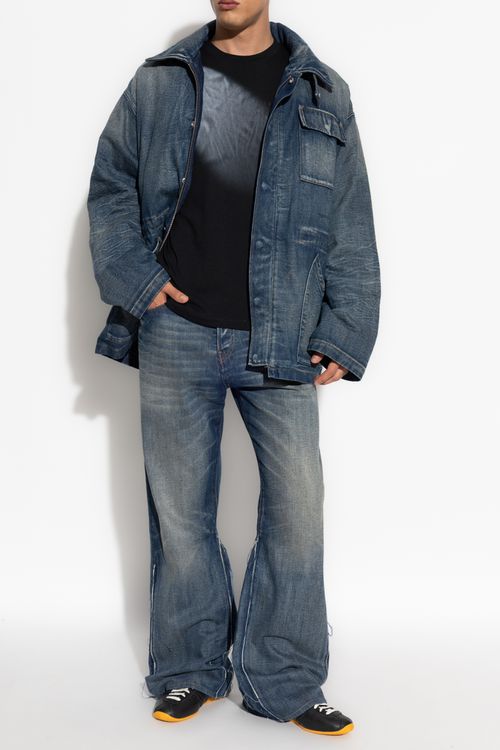 Insulated Denim Jacket, Men's, Navy Blue