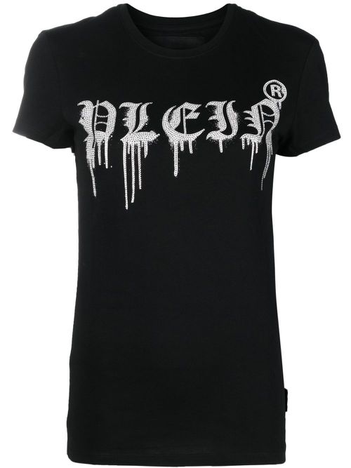 Logo-print round neck T-shirt - Black