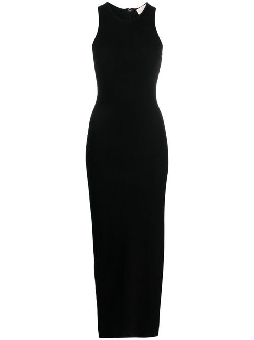 Sleeveless ribbed maxi dress - Black