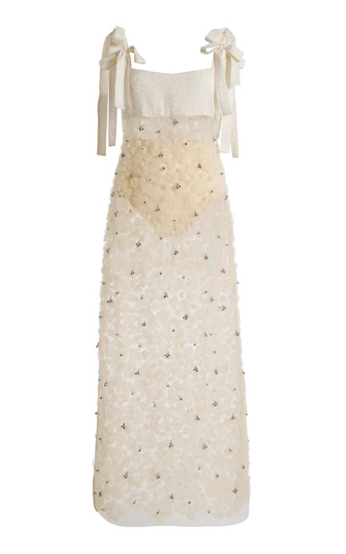 Tallula Floral-Appliquéd Tulle Midi Dress - Moda Operandi