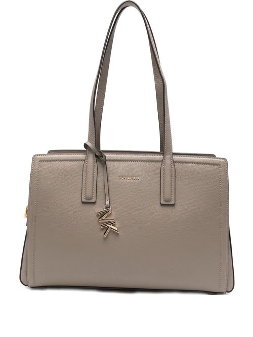 Medium Laila logo-plaque tote bag - Grey