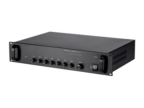 Commercial Audio 120W 5ch 100/70V Mixer Amp with Microphone Priority (NO LOGO)