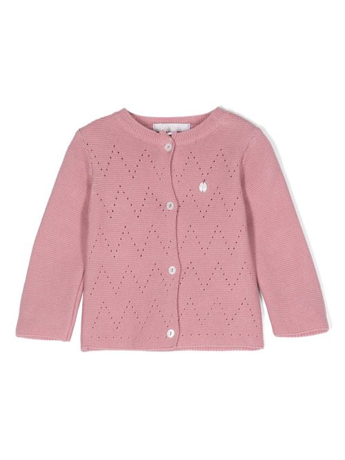 Logo-plaque cardigan - Pink