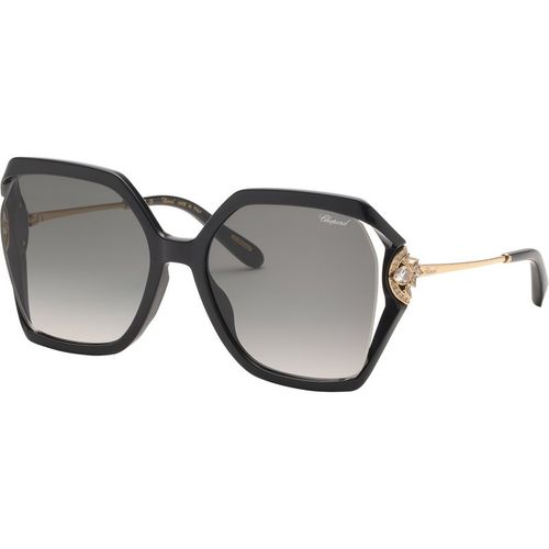 Chopard Vrouw Chopard SCH407S 0Z42 Zonnebrillen Geïnjecteerd Zwart Rook Geometrisch Anti-glans Genuanceerd