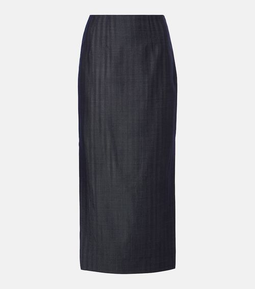 Wool-blend pencil skirt