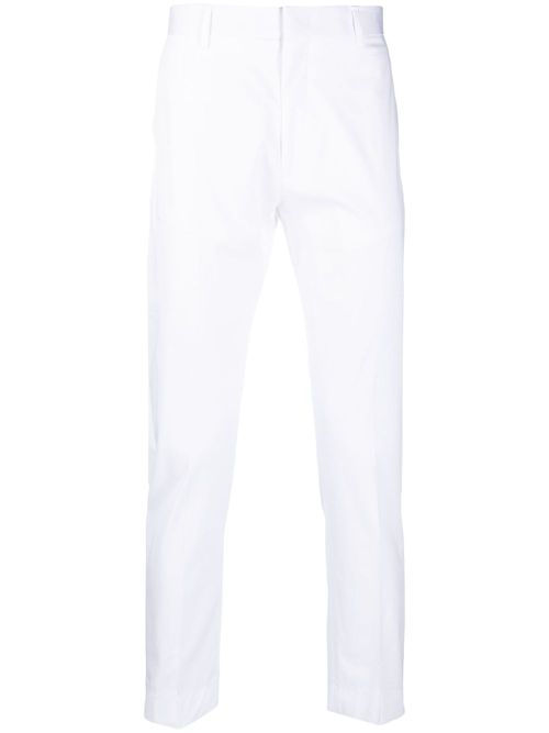 Cotton-stretch straight-leg trousers - White