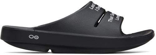 TAKAHIROMIYASHITA TheSoloist. Black OOFOS Edition Pool Slides