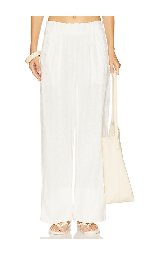 Free People Days End Linen Pull On Pant in Ivory. -  M also in