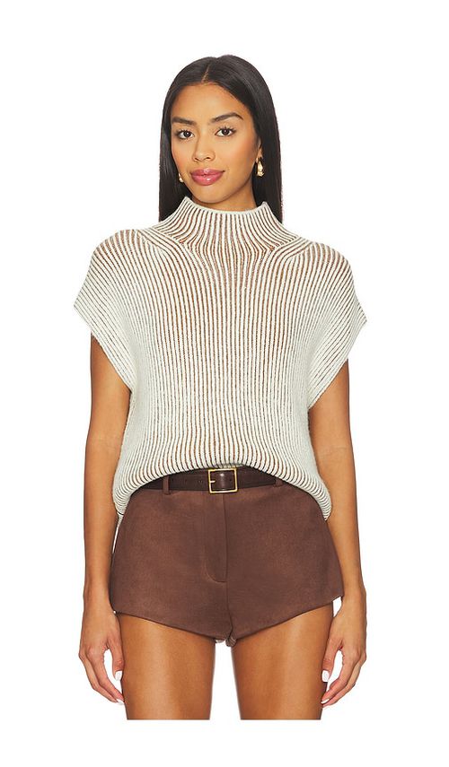 Varley Lauren Plated Knit Tank Top in Cream. M. Also in