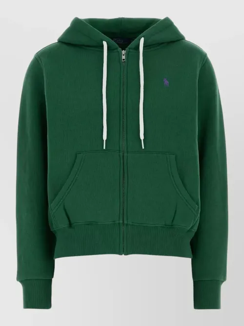Polo Ralph Lauren - hooded cotton blend sweatshirt front pocket
