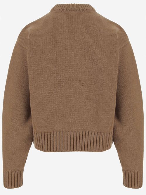 Wool and Cashmere Blend Sweater — Brown