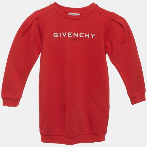 Givenchy Kids Red Logo Print Cotton Knit Sweatshirt