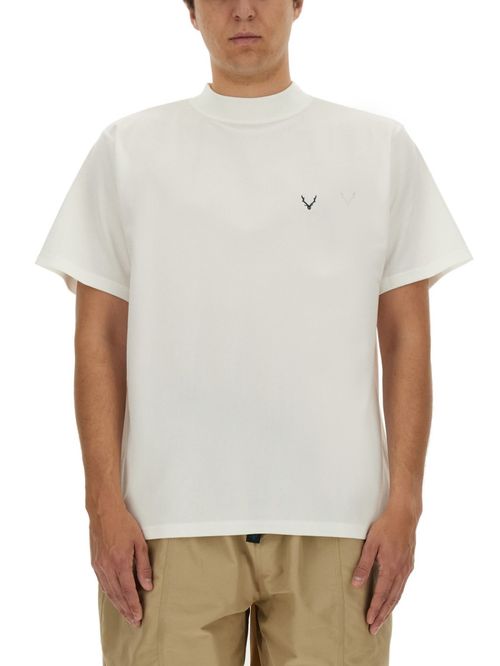 White Mock Collar T-Shirt