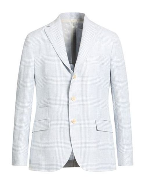 Platinum Man Blazer Light blue Size 40 Linen, Wool, Silk