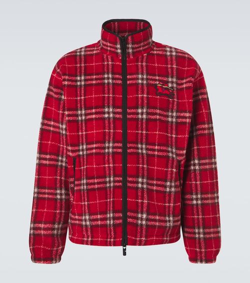 Check wool-blend jacket