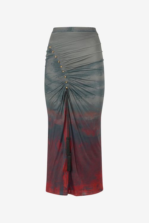 Mottled-effect Midi Skirt