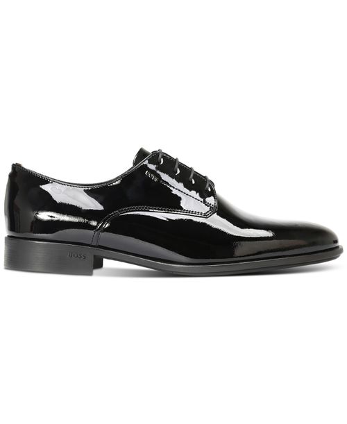 Hugo Men's Patent Leather Colby Printed Derby Dress Shoe - Black