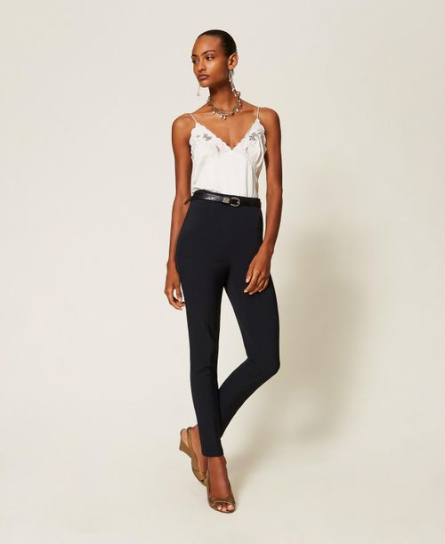 Crêpe fitted trousers