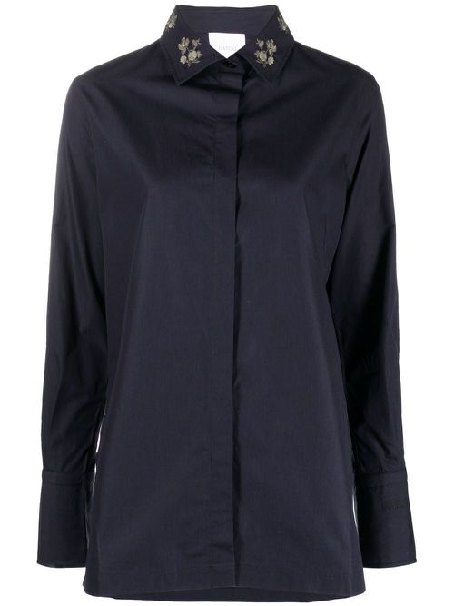Embroidered long-sleeve shirt - Blue