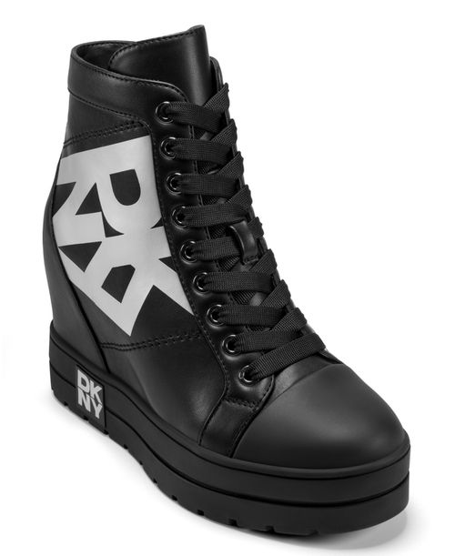 Women's Clary Wedge Sneakers - Black/ Silver