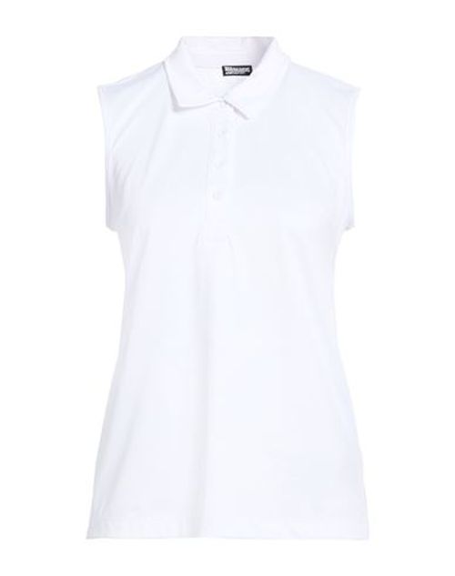Woman Polo shirt White Size L Polyester, Elastane