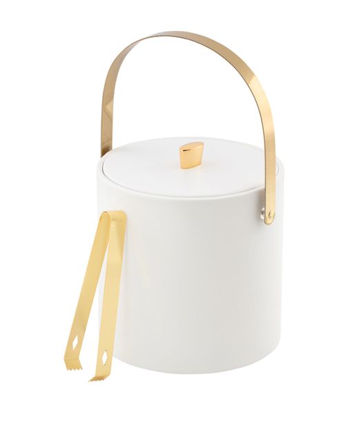 Oxford Ice Bucket and Ice Tong, 3 Quart - White