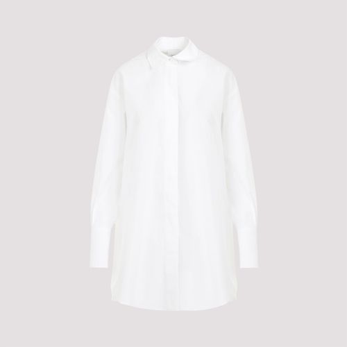 White Cotton Mini Shirt Dress